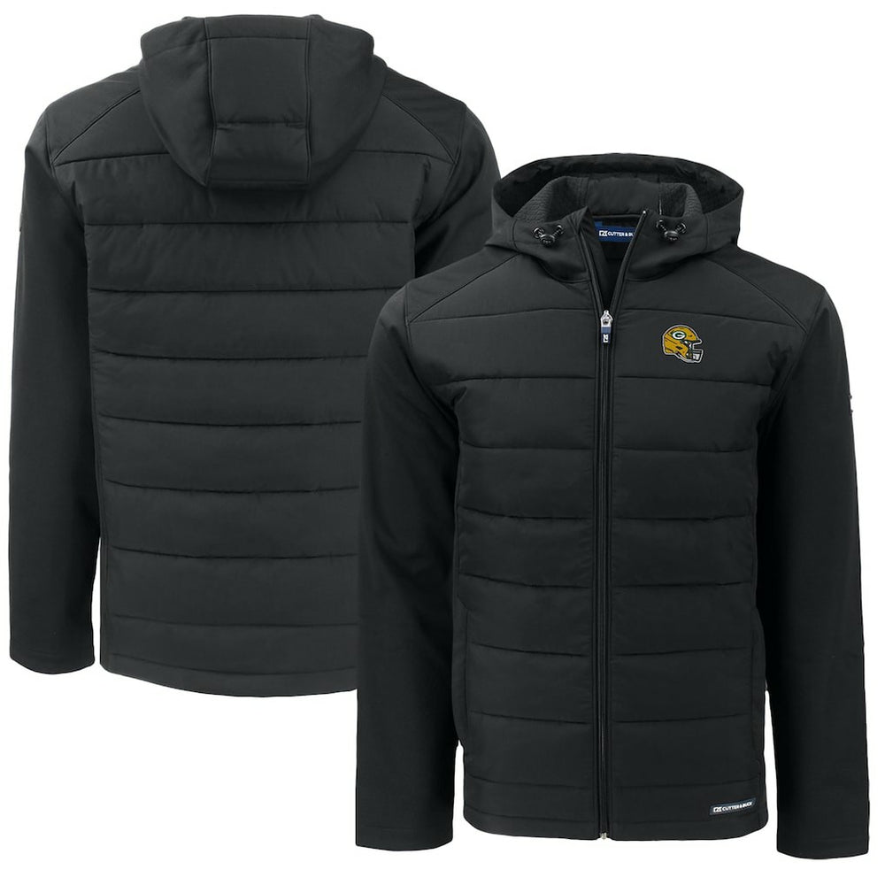 Cutter & Buck Helmet Big & Tall Evoke Hybrid Eco Softshell Recycled Full-Zip Jacket - Green Bay Packers