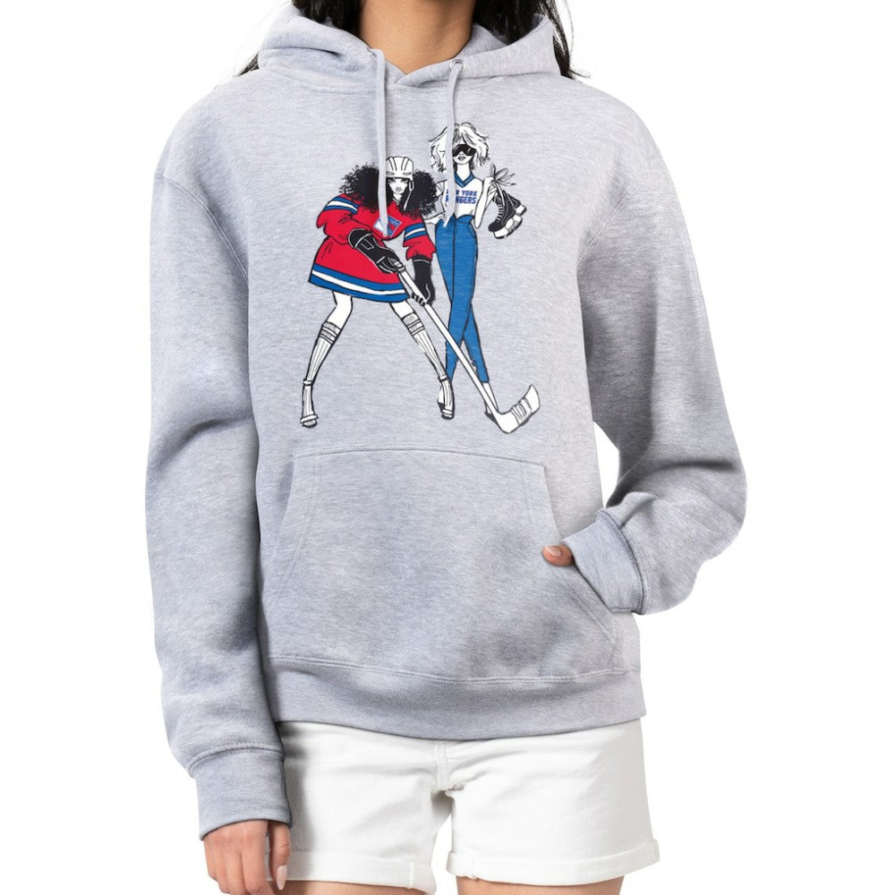 NHL Heather Gray New York Rangers G-III 4Her by Carl Banks Women's Hockey Girls Fleece Pullover Hoodie