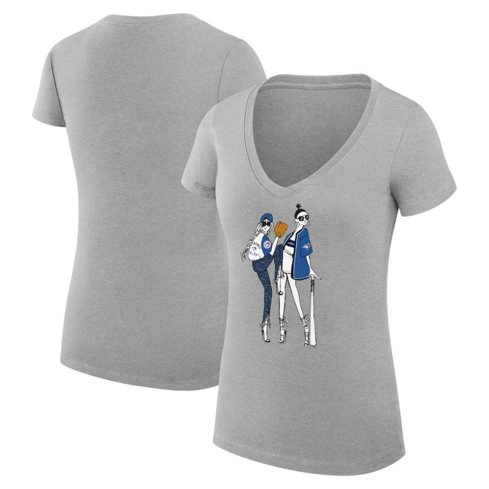 MLB Toronto Blue Jays G-III 4Her by Carl Banks Women's Super-Slim Fit Lightweight Baseball V-Neck T-Shirt