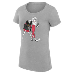 NHL Heather Gray Chicago Blackhawks G-III 4Her by Carl Banks Women's Super-Slim Fit Lightweight Hockey Girls T-Shirt