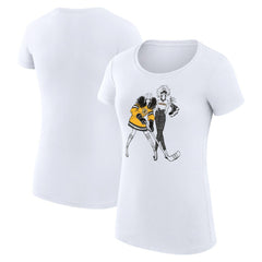 NHL White Boston Bruins G-III 4Her by Carl Banks Women's Super-Slim Fit Lightweight Hockey Girls T-Shirt