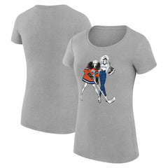 NHL Heather Gray Edmonton Oilers G-III 4Her by Carl Banks Women's Super-Slim Fit Lightweight Hockey Girls T-Shirt