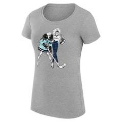 NHL Heather Gray Seattle Kraken G-III 4Her by Carl Banks Women's Super-Slim Fit Lightweight Hockey Girls T-Shirt