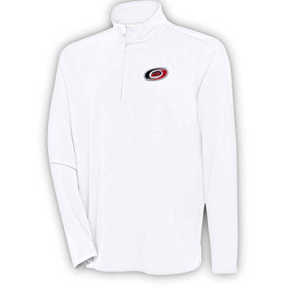 NHL White Carolina Hurricanes Antigua Hunk Quarter-Zip Pullover Top