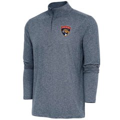 NHL Heather Navy Florida Panthers Antigua Hunk Quarter-Zip Pullover Top
