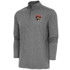 NHL Heather Black Florida Panthers Antigua Hunk Quarter-Zip Pullover Top