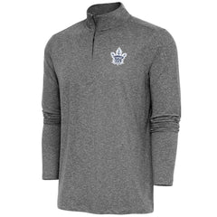 NHL Heather Black Toronto Maple Leafs Antigua Hunk Quarter-Zip Pullover Top