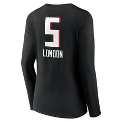 Drake London Women's Team Wordmark Player Name & Number Long Sleeve V-Neck T-Shirt - Atlanta Falcons