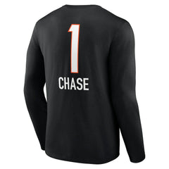 Ja'Marr Chase Team Wordmark Player Name & Number Long Sleeve T-Shirt - Cincinnati Bengals