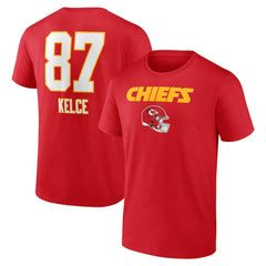 Travis Kelce Team Wordmark Player Name & Number T-Shirt - Kansas City Chiefs
