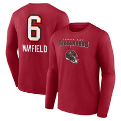 Baker Mayfield Team Wordmark Player Name & Number Long Sleeve T-Shirt - Tampa Bay Buccaneers