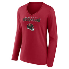 Baker Mayfield Women's Team Wordmark Player Name & Number Long Sleeve V-Neck T-Shirt - Tampa Bay Buccaneers