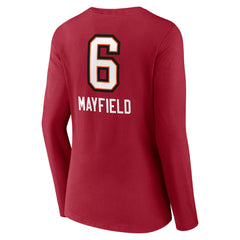 Baker Mayfield Women's Team Wordmark Player Name & Number Long Sleeve V-Neck T-Shirt - Tampa Bay Buccaneers