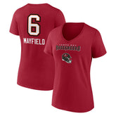 Baker Mayfield Women's Team Wordmark Player Name & Number V-Neck T-Shirt - Tampa Bay Buccaneers