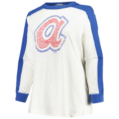 MLB Atlanta Braves '47 Women's Plus Size Caribou Raglan Long Sleeve T-Shirt
