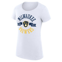 MLB Milwaukee Brewers G-III 4Her by Carl Banks Women's Super-Slim Fit Lightweight City Graphic T-Shirt