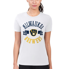 MLB Milwaukee Brewers G-III 4Her by Carl Banks Women's Super-Slim Fit Lightweight City Graphic T-Shirt