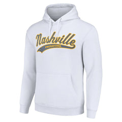 NHL White Nashville Predators Starter Tailsweep Fleece Tri-Blend Pullover Hoodie