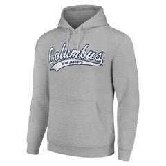 NHL Heather Gray Columbus Blue Jackets Starter Tailsweep Fleece Tri-Blend Pullover Hoodie