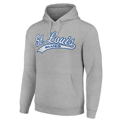 NHL Heather Gray St. Louis Blues Starter Tailsweep Fleece Tri-Blend Pullover Hoodie