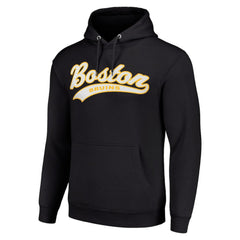 NHL Black Boston Bruins Starter Tailsweep Fleece Tri-Blend Pullover Hoodie