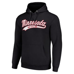 NHL Black Minnesota Wild Starter Tailsweep Fleece Tri-Blend Pullover Hoodie