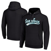 NHL Black San Jose Sharks Starter Tailsweep Fleece Tri-Blend Pullover Hoodie