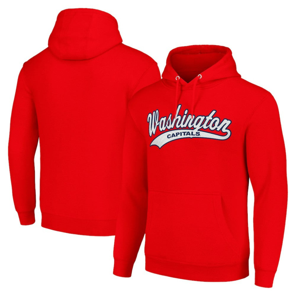 NHL Red Washington Capitals Starter Tailsweep Fleece Tri-Blend Pullover Hoodie