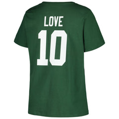 Jordan Love Women's Plus Size Name & Number V-Neck T-Shirt - Green Bay Packers