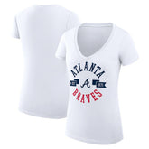 MLB Atlanta Braves G-III 4Her by Carl Banks Women's Super-Slim Fit Lightweight City Graphic V-Neck T-Shirt