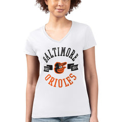 MLB Baltimore Orioles G-III 4Her by Carl Banks Women's Super-Slim Fit Lightweight City Graphic V-Neck T-Shirt