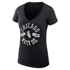 MLB Chicago White Sox G-III 4Her by Carl Banks Women's Super-Slim Fit Lightweight City Graphic V-Neck T-Shirt