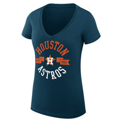 MLB Houston Astros G-III 4Her by Carl Banks Women's Super-Slim Fit Lightweight City Graphic V-Neck T-Shirt