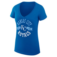 MLB Kansas City Royals G-III 4Her by Carl Banks Women's Super-Slim Fit Lightweight City Graphic V-Neck T-Shirt