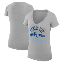 MLB Kansas City Royals G-III 4Her by Carl Banks Women's Super-Slim Fit Lightweight City Graphic V-Neck T-Shirt