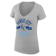 MLB Kansas City Royals G-III 4Her by Carl Banks Women's Super-Slim Fit Lightweight City Graphic V-Neck T-Shirt