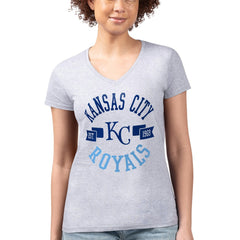 MLB Kansas City Royals G-III 4Her by Carl Banks Women's Super-Slim Fit Lightweight City Graphic V-Neck T-Shirt