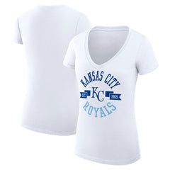 MLB Kansas City Royals G-III 4Her by Carl Banks Women's Super-Slim Fit Lightweight City Graphic V-Neck T-Shirt