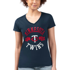 MLB Minnesota Twins G-III 4Her by Carl Banks Women's Super-Slim Fit Lightweight City Graphic V-Neck T-Shirt