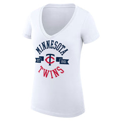 MLB Minnesota Twins G-III 4Her by Carl Banks Women's Super-Slim Fit Lightweight City Graphic V-Neck T-Shirt