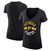 MLB Pittsburgh Pirates G-III 4Her by Carl Banks Women's Super-Slim Fit Lightweight City Graphic V-Neck T-Shirt