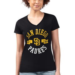 MLB San Diego Padres G-III 4Her by Carl Banks Women's Super-Slim Fit Lightweight City Graphic V-Neck T-Shirt