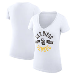 MLB San Diego Padres G-III 4Her by Carl Banks Women's Super-Slim Fit Lightweight City Graphic V-Neck T-Shirt