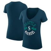 MLB Seattle Mariners G-III 4Her by Carl Banks Women's Super-Slim Fit Lightweight City Graphic V-Neck T-Shirt