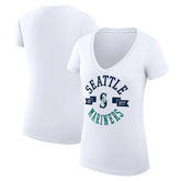 MLB Seattle Mariners G-III 4Her by Carl Banks Women's Super-Slim Fit Lightweight City Graphic V-Neck T-Shirt