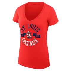 MLB St. Louis Cardinals G-III 4Her by Carl Banks Women's Super-Slim Fit Lightweight City Graphic V-Neck T-Shirt