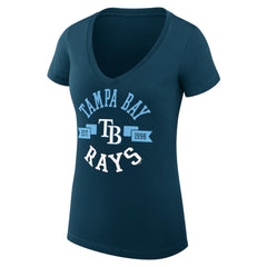 MLB Tampa Bay Rays G-III 4Her by Carl Banks Women's Super-Slim Fit Lightweight City Graphic V-Neck T-Shirt