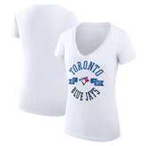 MLB Toronto Blue Jays G-III 4Her by Carl Banks Women's Super-Slim Fit Lightweight City Graphic V-Neck T-Shirt