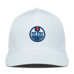 NHL White Edmonton Oilers Levelwear Rise Flex Hat