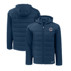 MLB Chicago Cubs Cutter & Buck Stars & Stripes Big & Tall Evoke Hybrid Eco Softshell Recycled Full-Zip Hoodie Jacket